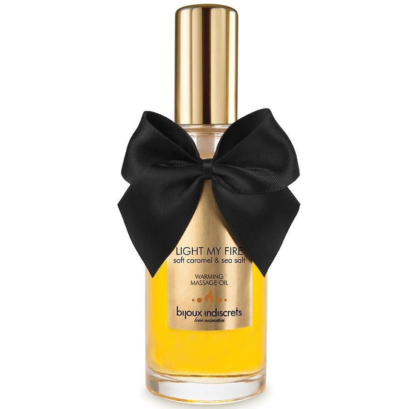 Aceite de masaje Bijoux Indiscrets con efecto calor y aroma a caramelo salado
