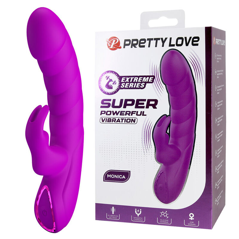 Vibrador rabbit Pretty Love Monica con estimulación del punto G y del clítoris