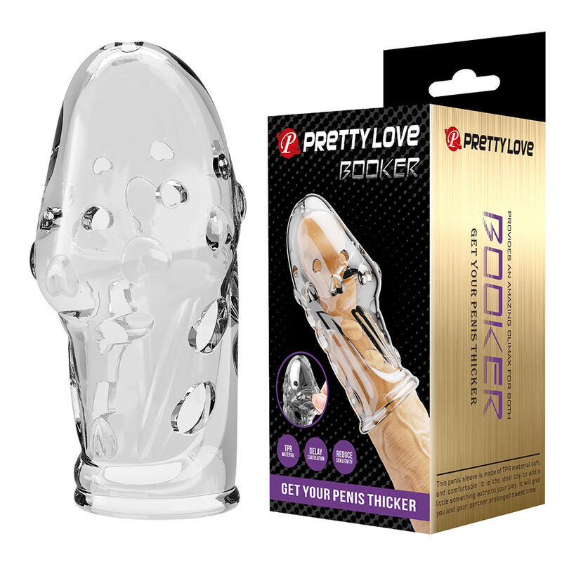 Funda para el pene Pretty Love Rocker de TPE transparente