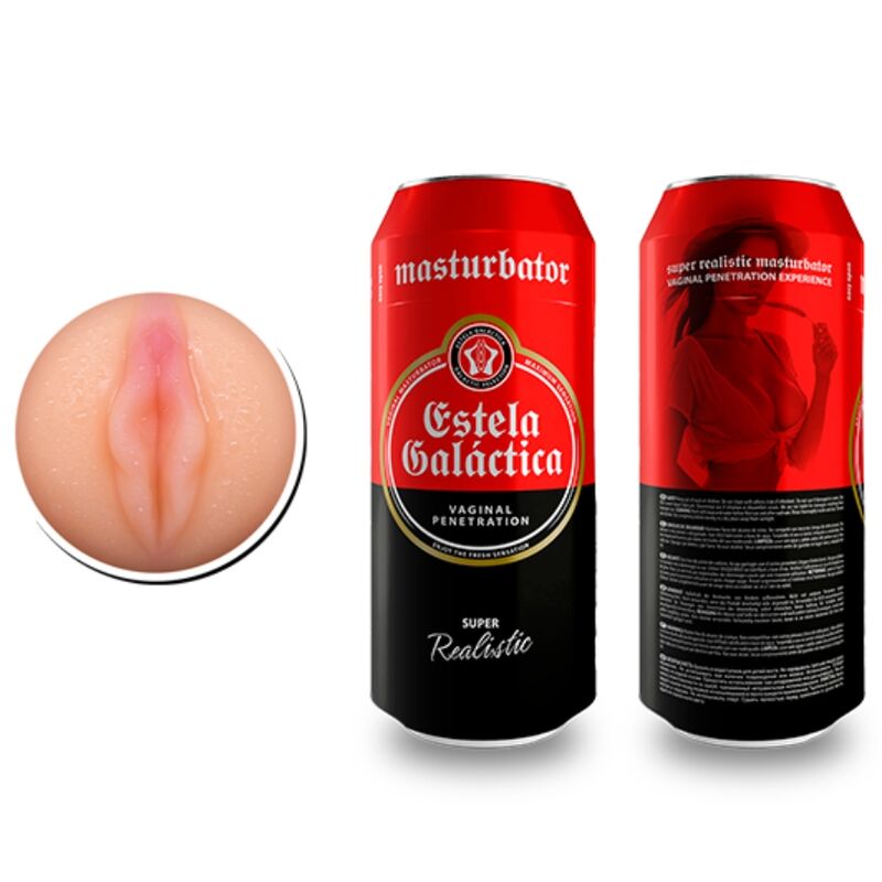 ALIVE: masturbador masculino con vagina en lata de cerveza, sendero galáctico