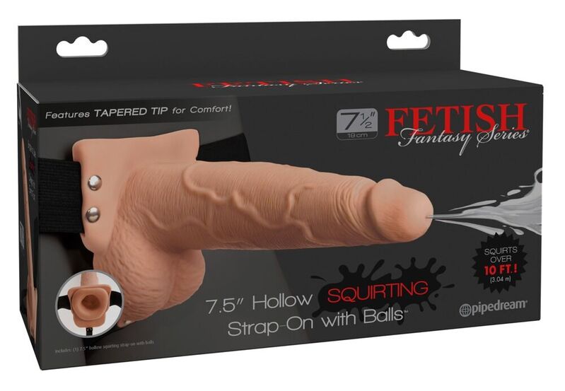 Arnés strap on Fetish Fantasy Series con dildo hueco, 19,1 cm