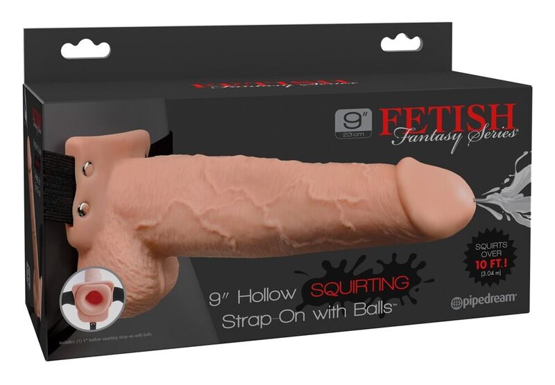 Set de arnés con dildo Fetish Fantasy y función de flujo de líquido