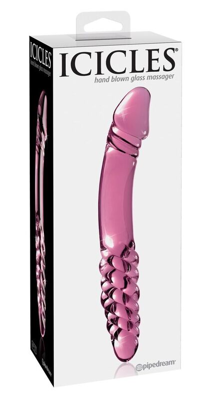 Dildo de cristal ICICLES N. 57, de doble extremo