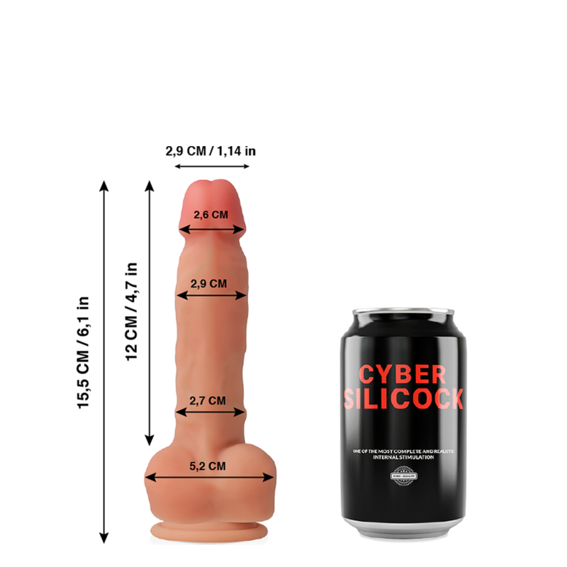 Dildo realista CYBER SILICOCK Ansel con ventosa