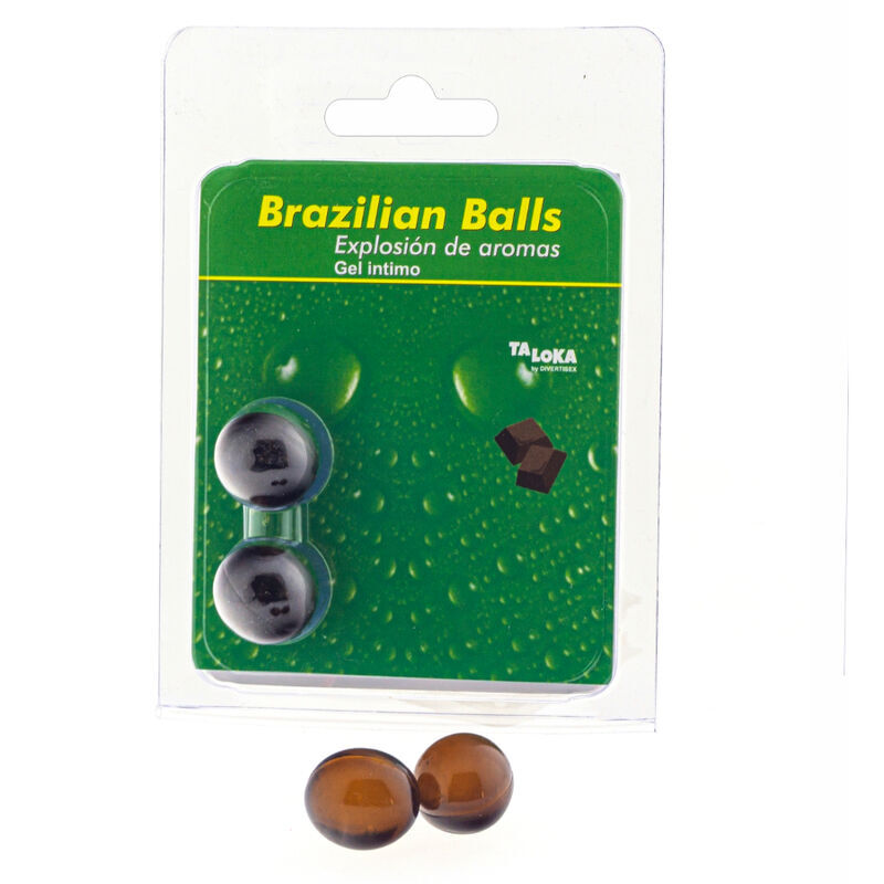 Lubricante TALOKA con aroma a chocolate, 2 bolas de masaje