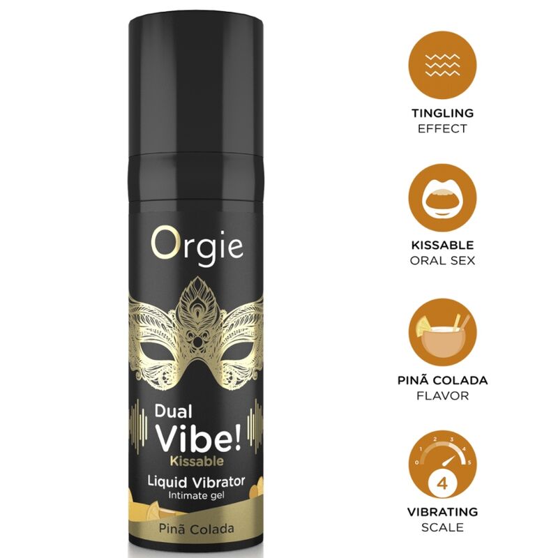Gel estimulante ORGIE Dual Vibe sabor piña colada, 15 ml