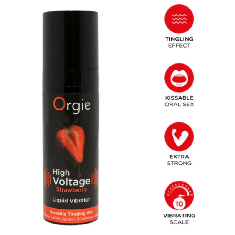 Gel estimulante ORGIE High Voltage con sabor a fresa, 15 ml