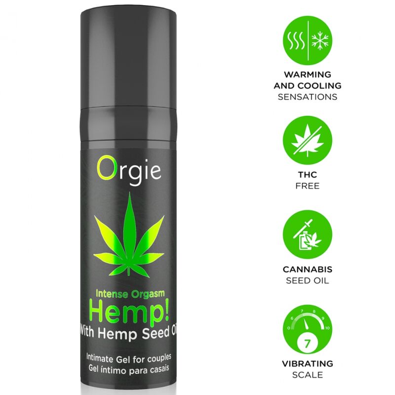 ORGIE HEMP! Gel íntimo para parejas, 15 ml