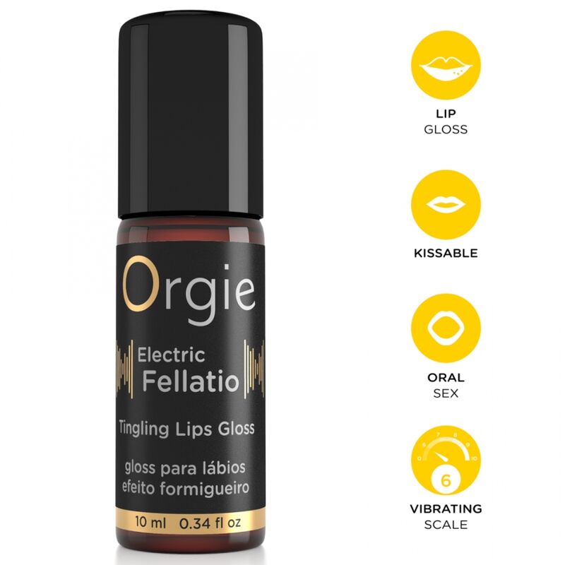 Brillo labial ORGIE Electric con sensación chispeante, 10 ml