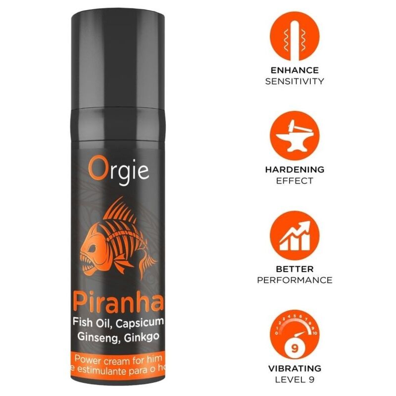 Crema ORGIE Piranha Power para él, 15 ml
