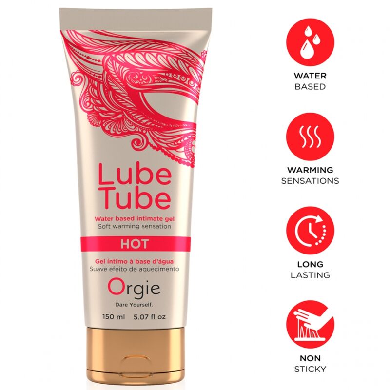 Lubricante íntimo de efecto calor ORGIE Lube Tube Hot, base agua, 150 ml