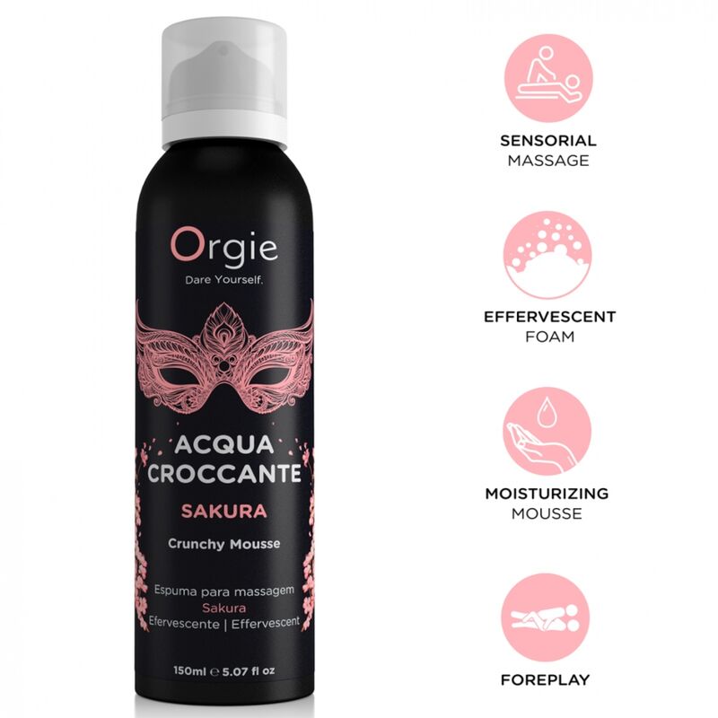 ORGIE Acqua Croccante Sakura Crunchy Mousse de masaje, 150 ml