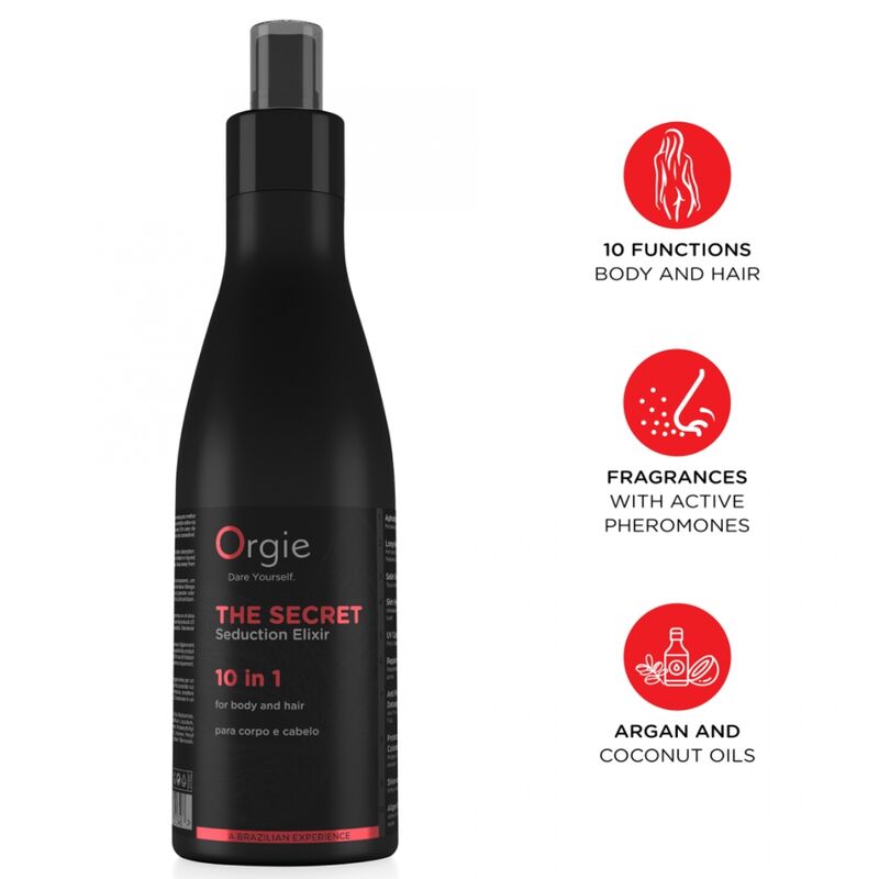 ORGIE The Secret Seduction Elixir, loción corporal y capilar, 200 ml