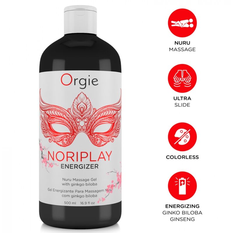 Gel de masaje ORGIE Noriplay Energizer Nuru, 500 ml