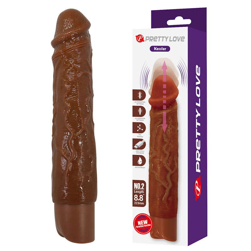 Pretty Love Kessler vibrador realista con movimiento de empuje, 22 cm