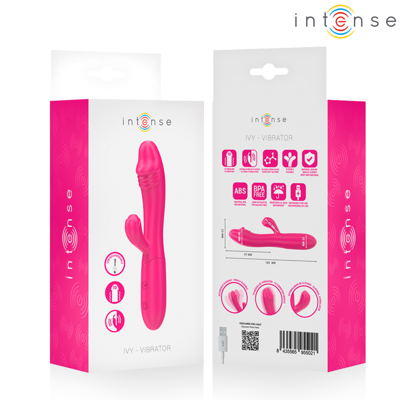 Vibrador flexible INTENSE Ivy con accesorio de lengua, rosa