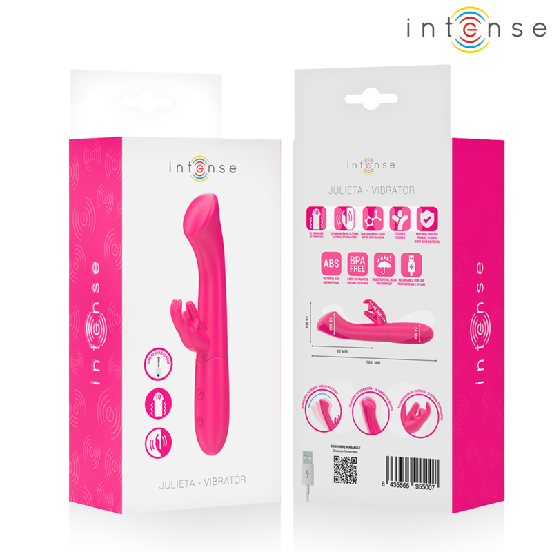 Vibrador conejo INTENSE Julieta, 18,6 cm, rosa