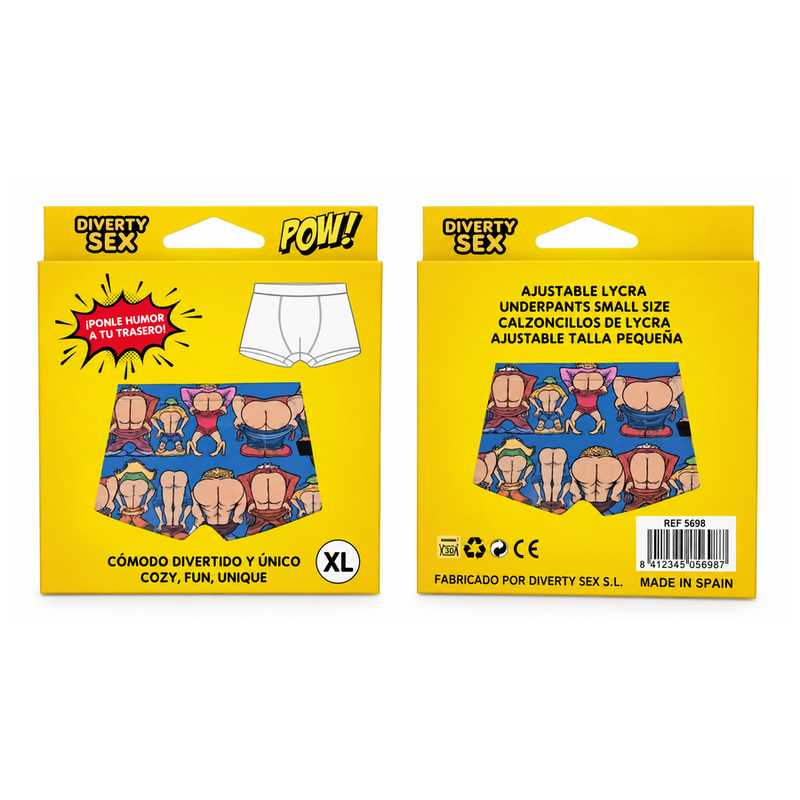 Calzoncillos bóxer Diablo Picante con diseño de trasero, talla L