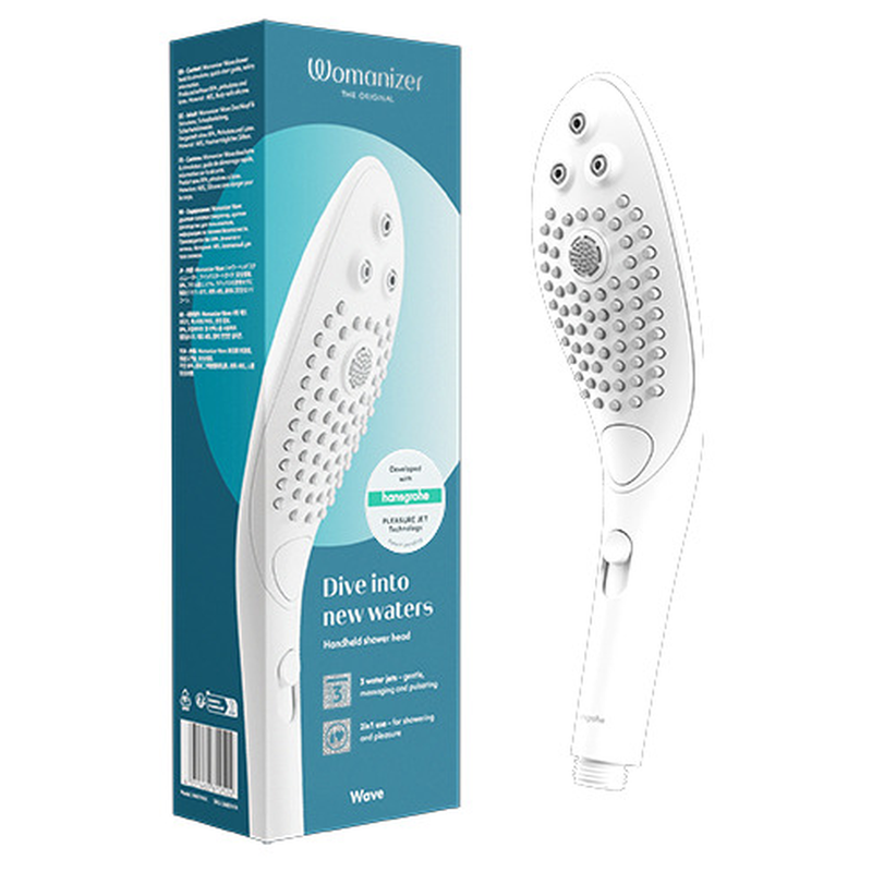 Womanizer Wave estimulador de clítoris y cabezal de ducha, blanco