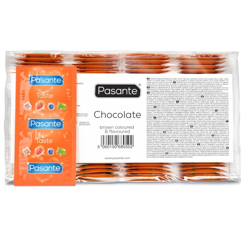 Preservativos con sabor Pasante Chocolate Temptation, 144 unidades