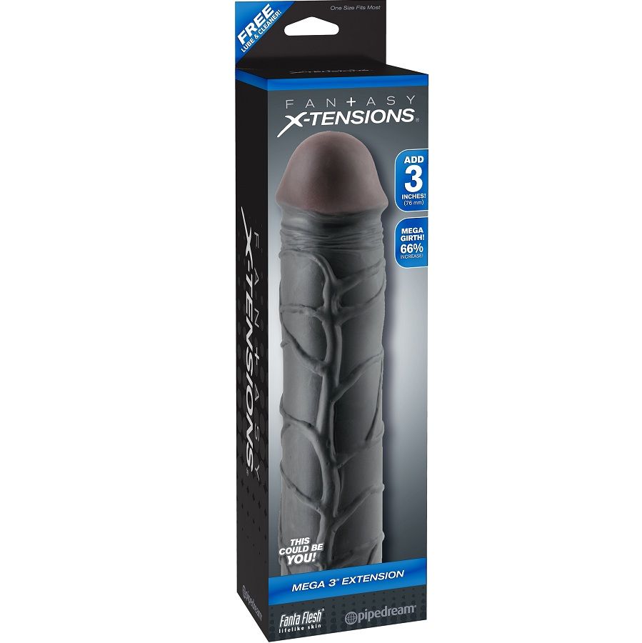 FANTASY X-TENSIONS Mega 3 Extension funda para pene, negra