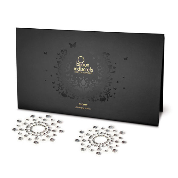 Cubiertas para pezones Mimi Silver de BIJOUX INDISCRETS, plateadas, 2 unidades