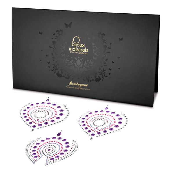 Decoración corporal Flamboyant de Bijoux Indiscrets en morado y rosa