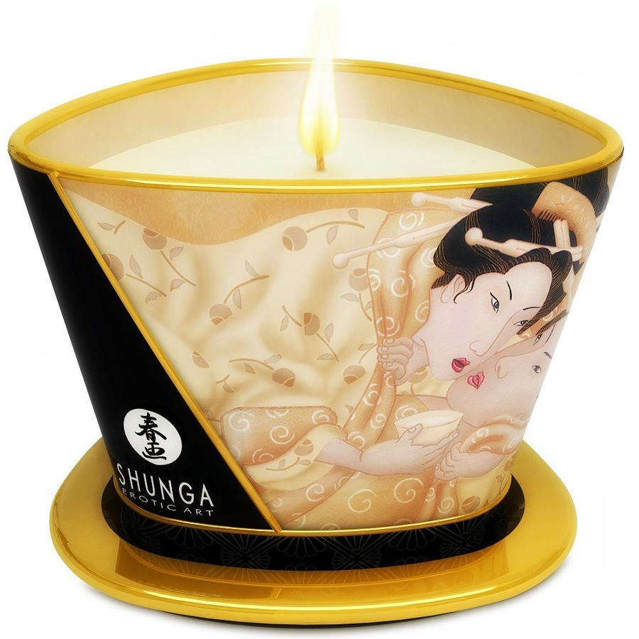 Shunga Mini Caress by Candlelight vela de masaje con aroma a vainilla, 170 ml