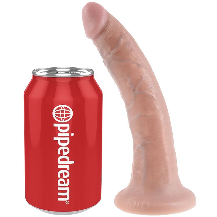 Dildo KING COCK 7 con ventosa, color piel, 17,8 cm