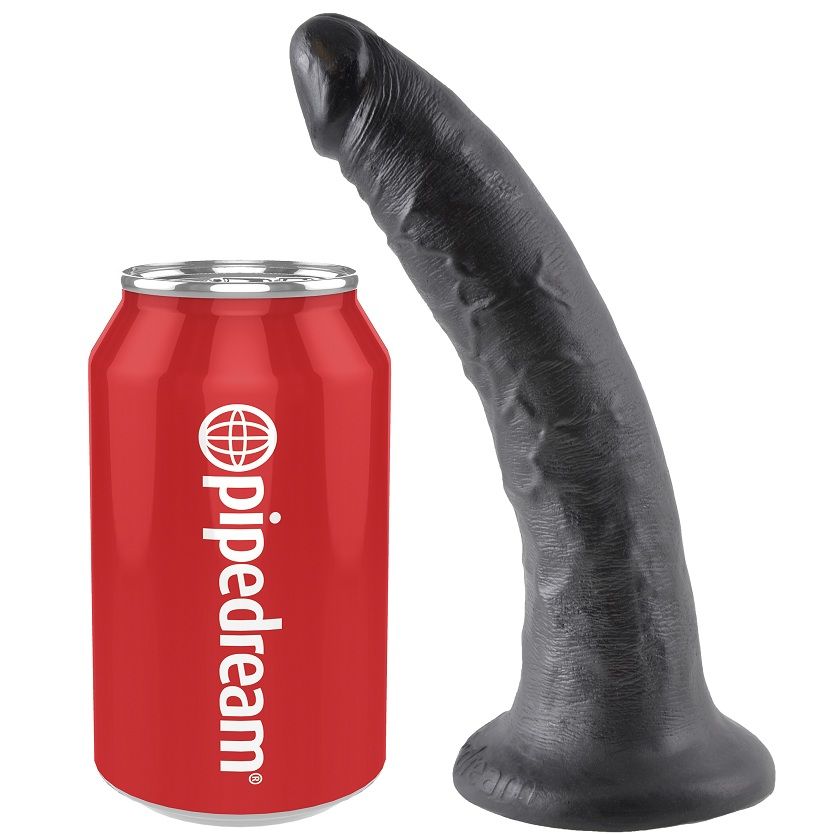 Dildo KING COCK negro, 17,8 cm