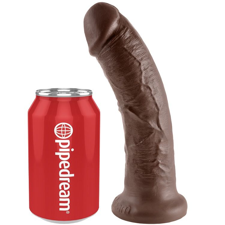 Dildo KING COCK 8 con ventosa, marrón, 20,3 cm