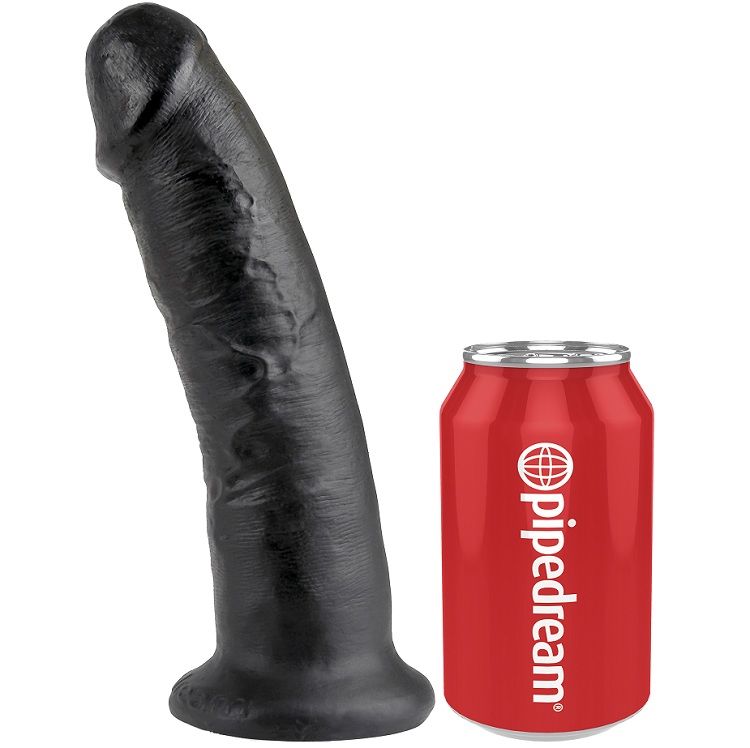 Dildo KING COCK con ventosa, negro, 22,9 cm