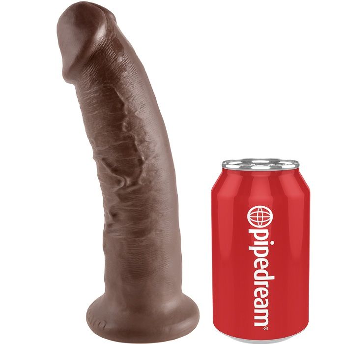 Dildo KING COCK 9 con ventosa, marrón, 22,9 cm