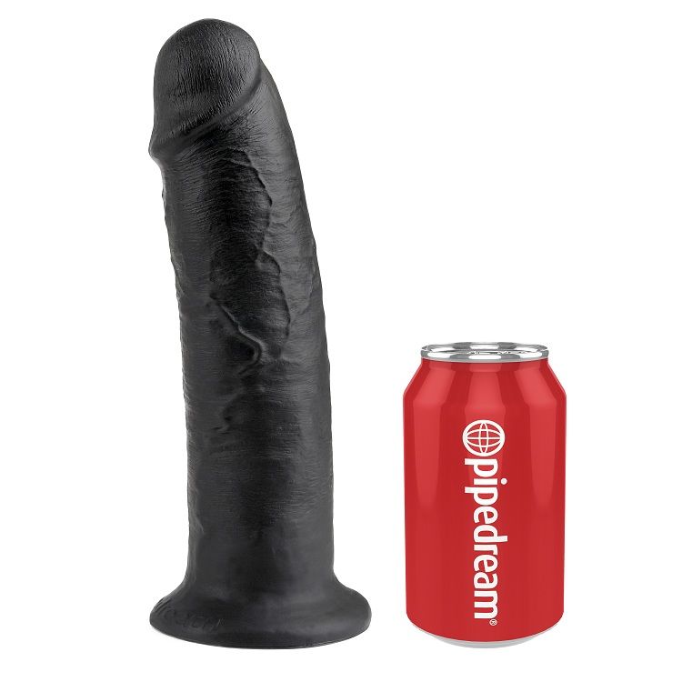 Dildo realista KING COCK con ventosa, negro, 25 cm