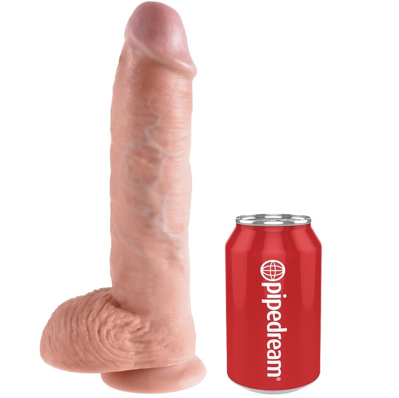 Consolador KING COCK con testículos, 26,5 cm