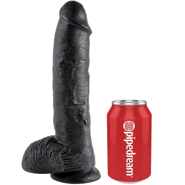 Dildo KING COCK con bolas y ventosa, 25,4 cm