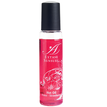 Aceite de masaje con efecto calor y sabor a fresa Extase Sensual, 35 ml