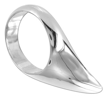 Anillo para el pene METAL HARD Teardrop sin vibración, de acero, 4,5 cm