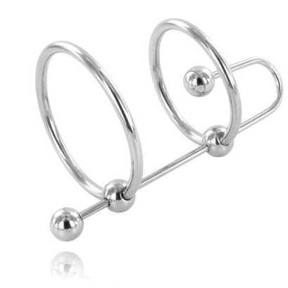 METAL HARD Extreme anillo para el pene con tapón uretral