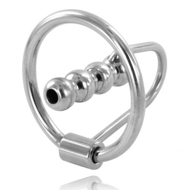 Anillo para el pene METAL HARD con plug uretral de acero