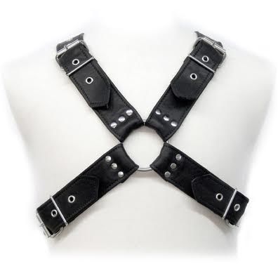 Arnés de cuero para hombre con hebillas ajustables