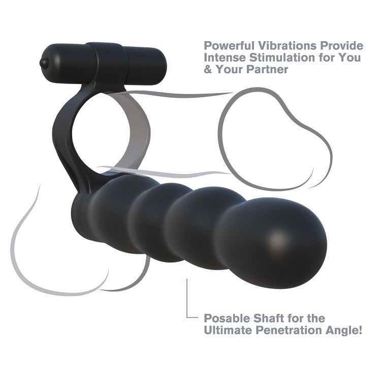 FANTASY C-RINGZ Posable Double Penetrator, anillo vibrador para el pene