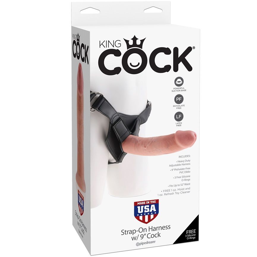 Set de arnés KING COCK con pene de forma realista, 22,9 cm
