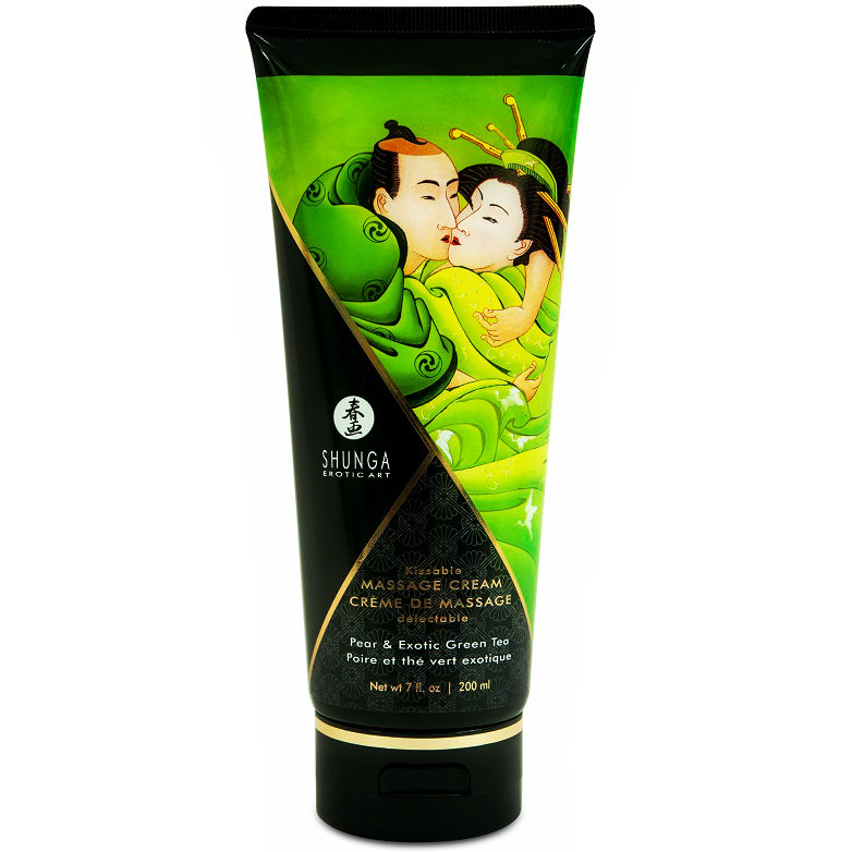 Crema de masaje erótico Shunga con pera y té verde, 200 ml