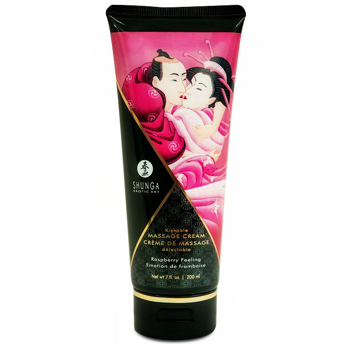 Crema de masaje Shunga con sabor a frambuesa, 200 ml