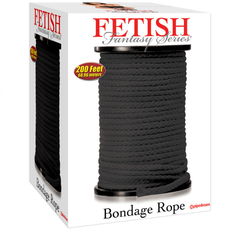 Cuerda de seda para bondage Fetish Fantasy Series, negra, 60,96 m