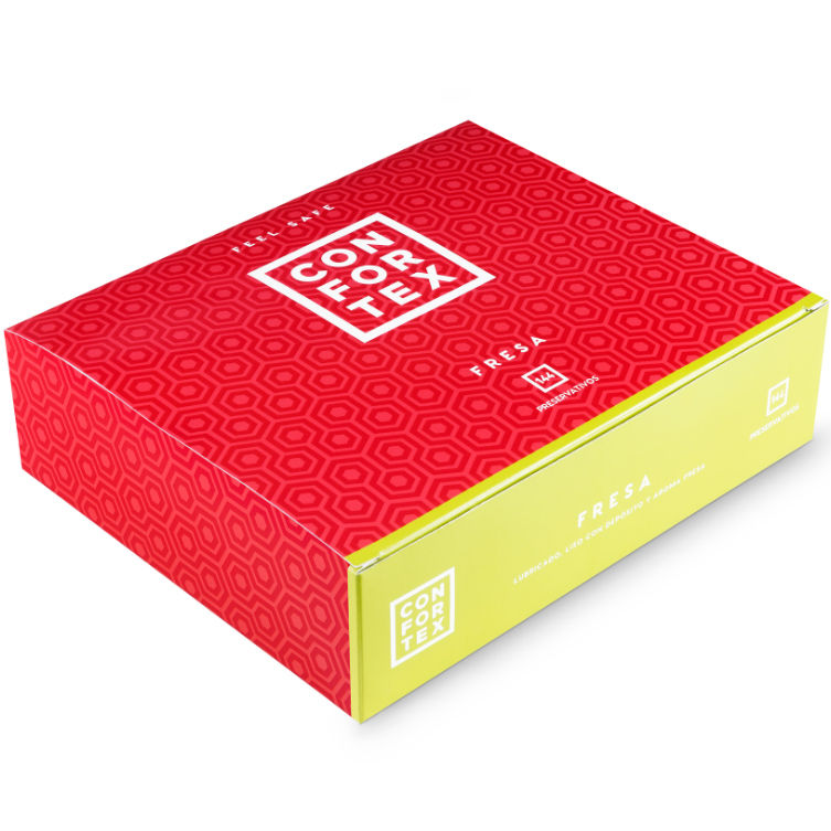 Preservativos Confortex con sabor a fresa, 144 unidades