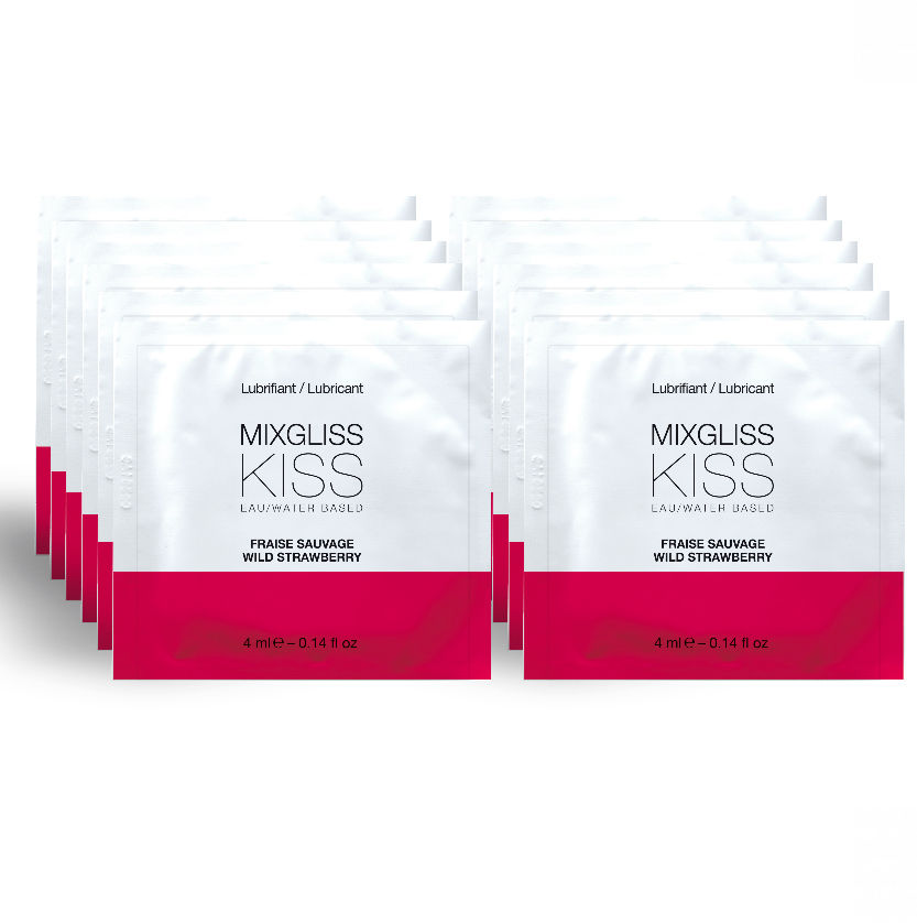 Lubricante MIXGLISS con sabor a fresa, 12 monodosis