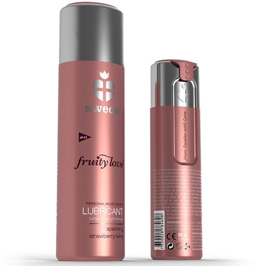 Lubricante con sabor Swede Fruity Love, vino espumoso de fresa, 100 ml