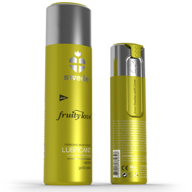 Lubricante con sabor Swede Fruity Love, vainilla y pera dorada, 50 ml